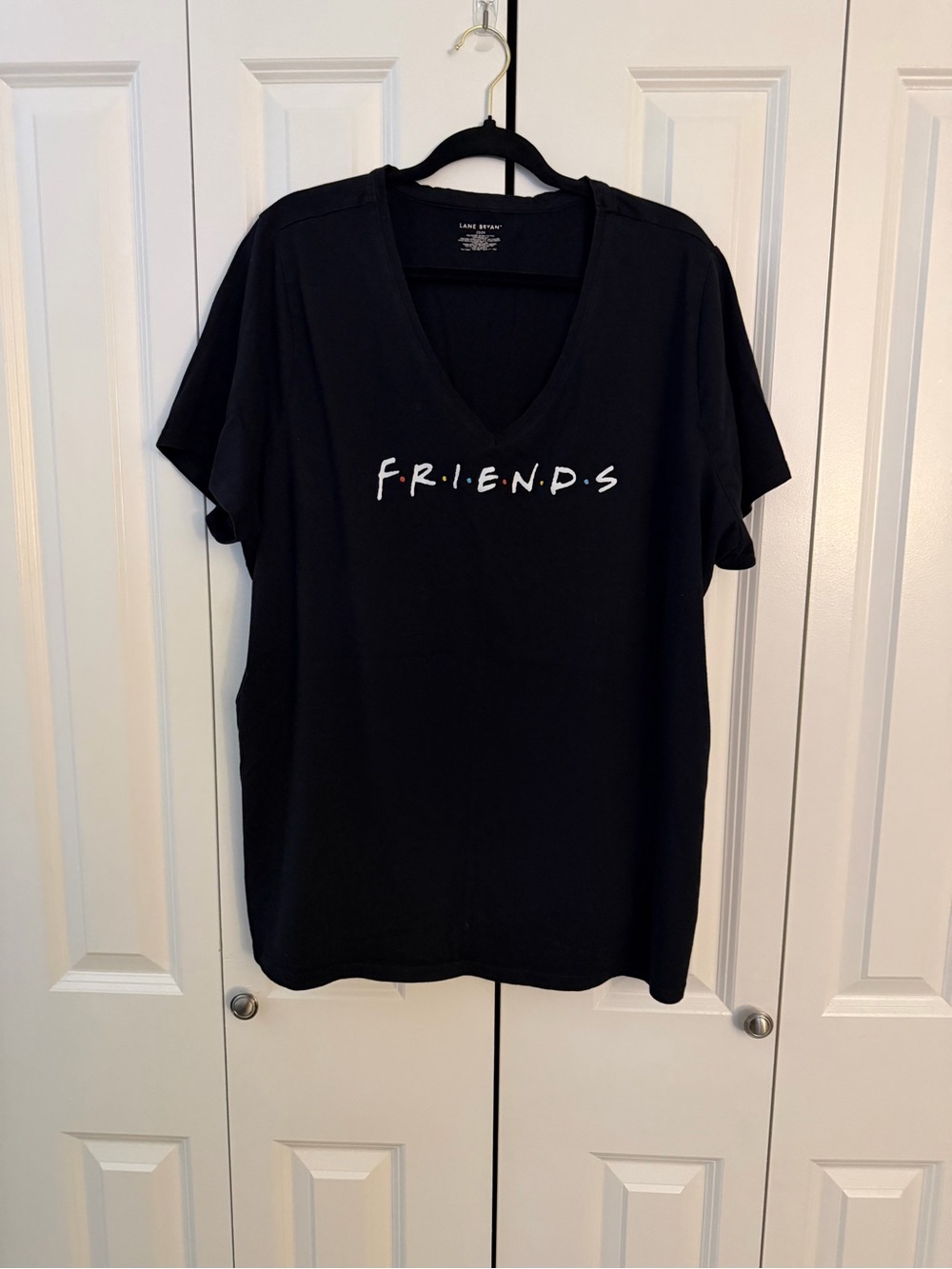 Lane Bryant Black FRIENDS V-Neck Tee
